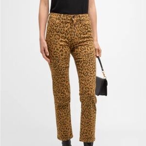 Mother the mid rise rider ankle leopard print denim jeans size 32 NWT